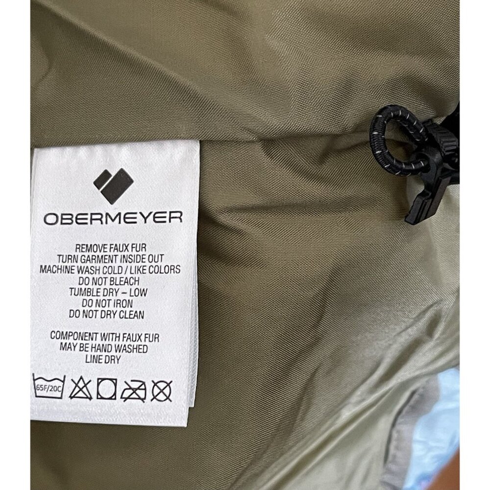 Obermeyer Ski Jacket Womens Size 6 Tuscany II Green Blue Camo Floral Faux Fur - Picture 11 of 12